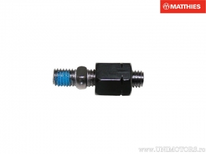 Mirror adaptor black from internal thread to M8x1.25 arm to left external thread M8x1.25mm - JM