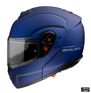 Modulaire MT Atom SV A7 matblauwe helm Pinlock klaar