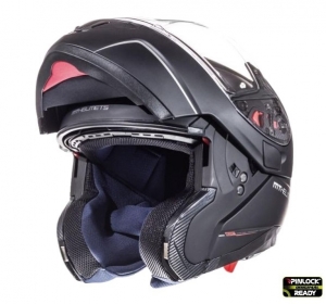 Modular full-face helmet for MT Atom SV motorcycles, matte black, Pinlock ready