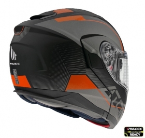 Modular Helmet MT Atom SV Quark A4 Matte Orange Pinlock Ready - Matte Orange, S (55/56cm)
