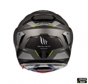 Modularer Helm für Motorräder MT Atom SV Transcend E2 schwarz/grau matt Pinlock bereit - Schwarz/grau matt, S (55/56cm)
