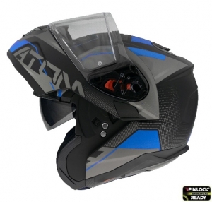 Modularer Helm MT Atom SV Quark A7 Mattblau Pinlock bereit - Mattblau, S (55/56cm)