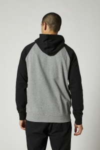 Moletom com capuz Fox Emblema Zíper Raglan Fleece [Cinza]: Tamanho - XL