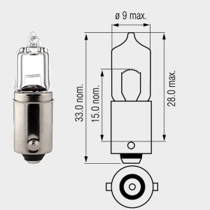 Motopro - Bec Halogen 12V - 20W BA9S