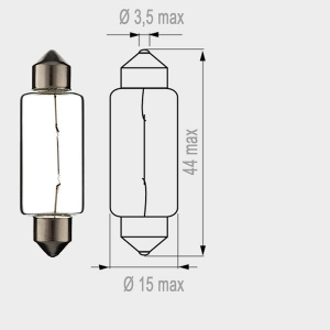 Motopro - Bec normal 12V - 15W avec col de 44mm