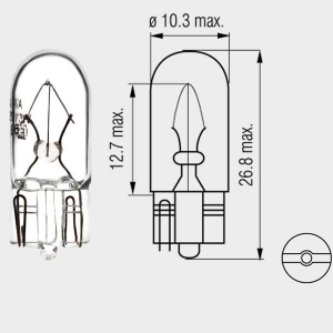 Motopro - Bec normal 6V - 1.7W com soquete de vidro 2,1x9,5