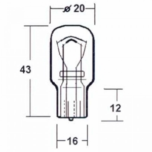 Motopro - Farol normal 12V - 21/5W com soquete de vidro T16