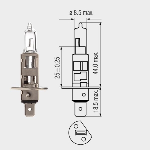 Motopro - Halogen Bulb 12V - 55W H1 P14,5S