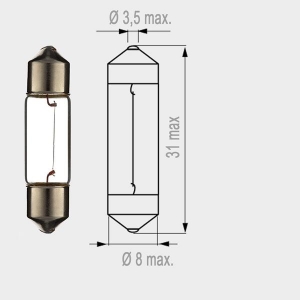 Motopro - Normál 6V - 3W dugó 31mm