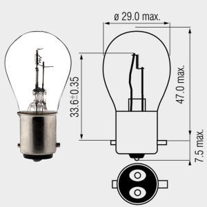 Motopro - Standard 6V Bulb - 15/15W with small base BAX15D
