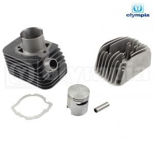 Motorcycle engine cylinder set D43.00 mm bolt 12 - Piaggio Bravo / Boxer / Ciao / Grillo / Si 2T AC 65cc - Olympia