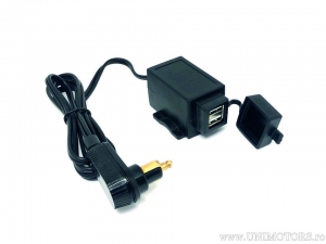 Motorcycle Extension Socket Mini DIN 12V - Dual USB with 1.2m Length - Baas