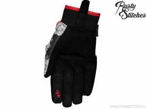 Motorcycle Gloves Rusty Stitches Bonnie Skull Red - Rusty Stitches