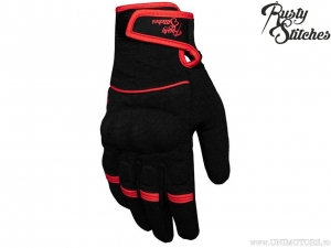 Motorcycle Gloves Rusty Stitches Clyde Black-Red (Black-Red) - Rusty Stitches