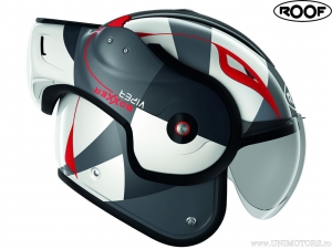 Motorcycle helmet Roof New Boxxer Viper White-Black-Red