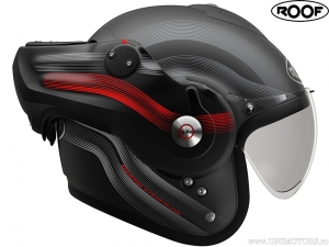 Motorradhelm Roof Desmo Streamline Matt Black-Red (schwarz-rot matt)