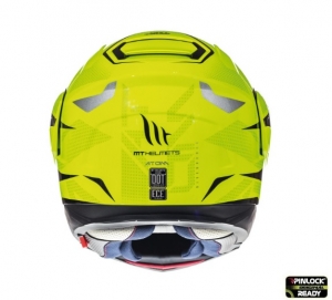 MT Atom SV Divergence F1 Fluorescent Yellow Modular Motorcycle Helmet (Pinlock ready with MT-V-16 visor)
