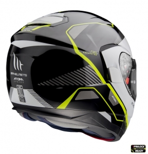 MT Atom SV Open B3 Fluorescent Yellow Gloss Modular Helmet Pinlock Ready
