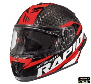 MT Rapide Pro Carbon Kids Integralhelm - Glänzendes Rot, 100% Carbon - Kinderhelm - Glänzendes Rot, S (49/50cm)