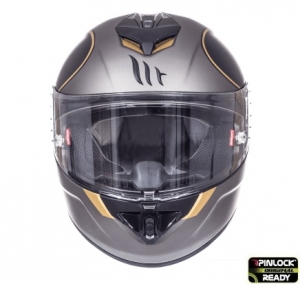 MT Rapide Revival A1 Integralhelm für Motorräder Schwarz/Grau Matt (Glasfaser) - Schwarz/Grau Matt, S (55/56cm)