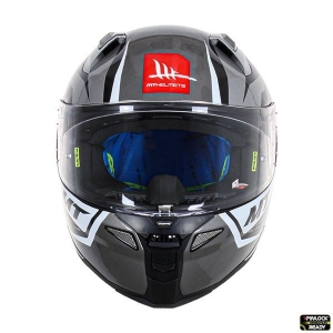 MT Revenge 2 Kley B0 Full-Face Helmet - Glossy White/Grey, S (55/56cm)