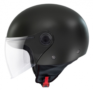 MT Street S A1 Glossy Black Open Face Motorcycle Helmet - New ECE 22.06 Certification - Glossy Black, M (57/58cm)