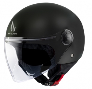 MT Street S A1 Glossy Black Open Face Motorcycle Helmet - New ECE 22.06 Certification - Glossy Black, S (55/56cm)