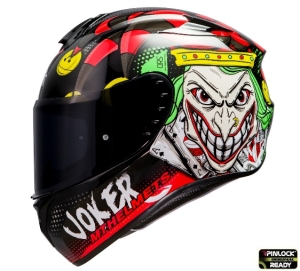 MT Targo Joker A1 Glossy Black Full Face Helmet - Glossy Black, S (55/56cm)
