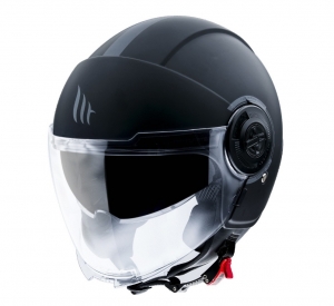 MT Viale SV S A1 Matte Black Helmet (Integrated Sun Visor) - New ECE 22.06 Approval - Matte Black, S (55/56cm)
