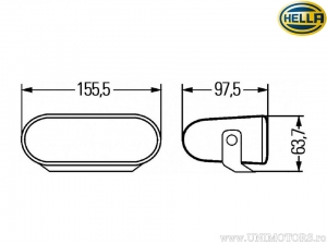 Nebelscheinwerfer H7 oval 155.5x63.7x97.5mm - Hella