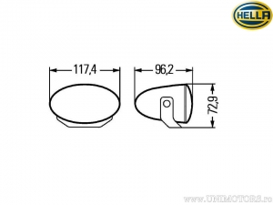 Nebelscheinwerferprojektor H7 oval FF 50 117.4x72.9x96.2mm - Hella