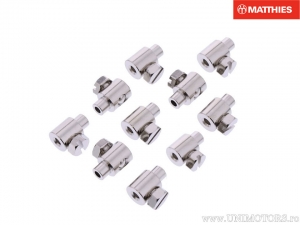 Nippel met schroef set 10 stuks lengte: 11.0mm - gat diameter: 2.3mm - buiten diameter: 7.0mm - JM naar EX