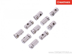 Nipple with screw set 10 pieces length: 9.0mm - hole diameter: 2.5mm - outer diameter: 6mm - JM to EX