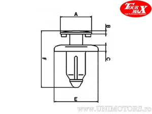 Nit en plastique pour diamètre de trou 7,0mm - set de 10 pièces - TourMax