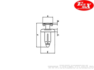 Nit plastic for hole diameter 8,0mm - set of 10 pieces - TourMax