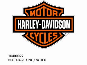 NUT,1/4-20 UNC,1/4 HEX - 10400027 - Harley-Davidson