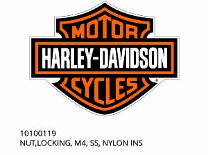 NUT,LOCKING, M4, SS, NYLON INS - 10100119 - Harley-Davidson