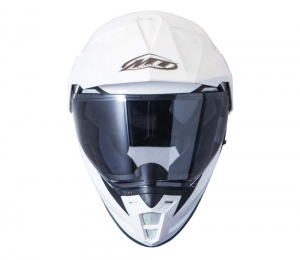 Off-road motorcycle helmet MT Synchrony Duo Sport glossy white with visor (integrated sun goggles)