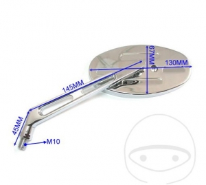 Oglinda cromata stanga ovala universala M10 mm - JM