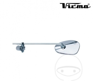 Oglinda cromata stanga ovala universala Vicma pentru montare pe ghidon cu colier - JM