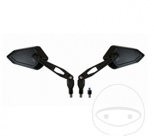 Oglinda neagra universala set M10 mm cu prindere pe ghidon - JM