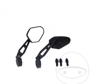 Oglinda neagra universala set M10 mm cu prindere pe ghidon - JM