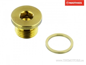 Oil drain plug with magnet Pro Bolt M16 x 1.50 x 10 mm gold titanium - JM