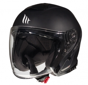 Open face helmet MT Thunder III SV Jet A1 matte black (integrated sun visor) - Matte black, S (55/56cm)