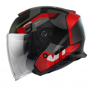 Open face helmet MT Thunder III SV Jet Silton B5 matte red (integrated sun visor) - Matte red, S (55/56cm)