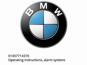 Operating instructions, alarm systems - 01407714370 - BMW