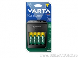 Oplader 4 batterijen LCD Plug Charger+ - Varta