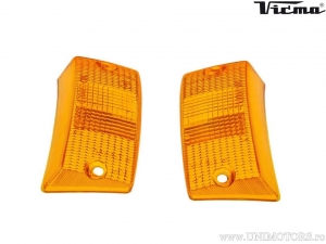 Orange Blinkerglas Set 2 Stück - Vespa P 125 X / P 150 X / P 200 E / P 80 X / PX 125 E / PX 150 E / PX 200 E - Vicma