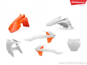 Orange/White Plastic Set - KTM SX 65 ('16-'23) - Polisport