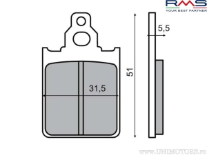 Organic Rear Brake Pads - Aprilia RX50 ('92-'98) - (RMS)